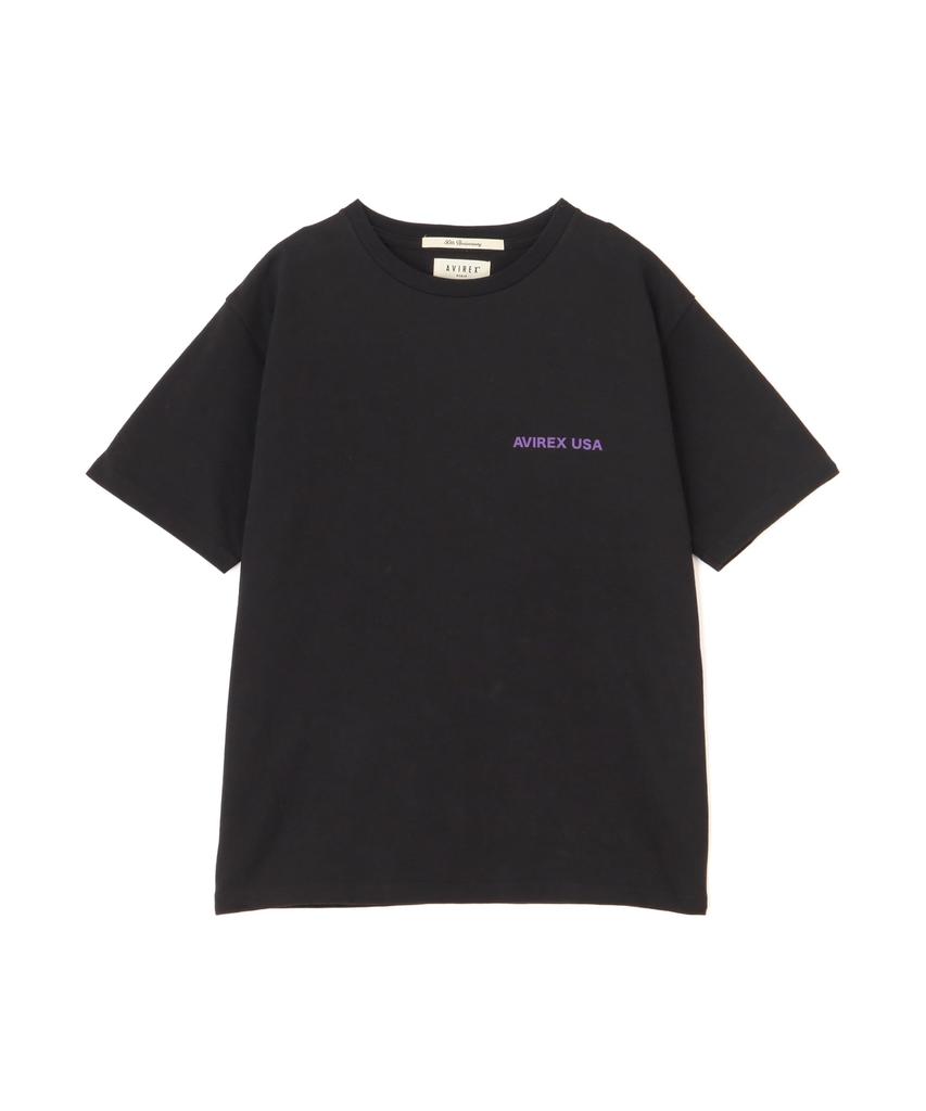 Avirex CIRCLE LOGO QUEENS BRIDGE F 010 Black T-SHIRT Women's 783-5135608