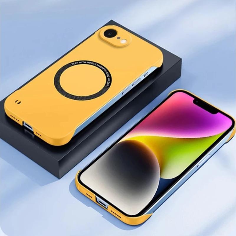 Luxury Ultra Slim Hard PC Frameless Case For IPhone 17E 17 Pro Max 16 15 14 13 12 Magnetic Charge Shockproof Protect Back Cover