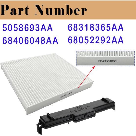 Ram Cabin Air Filter & Filter Access Door Compatible With Dodge Ram 1500 2500 3500 4500 5500 Avenger Caliber Journey Compass Patriot Chrysler 200