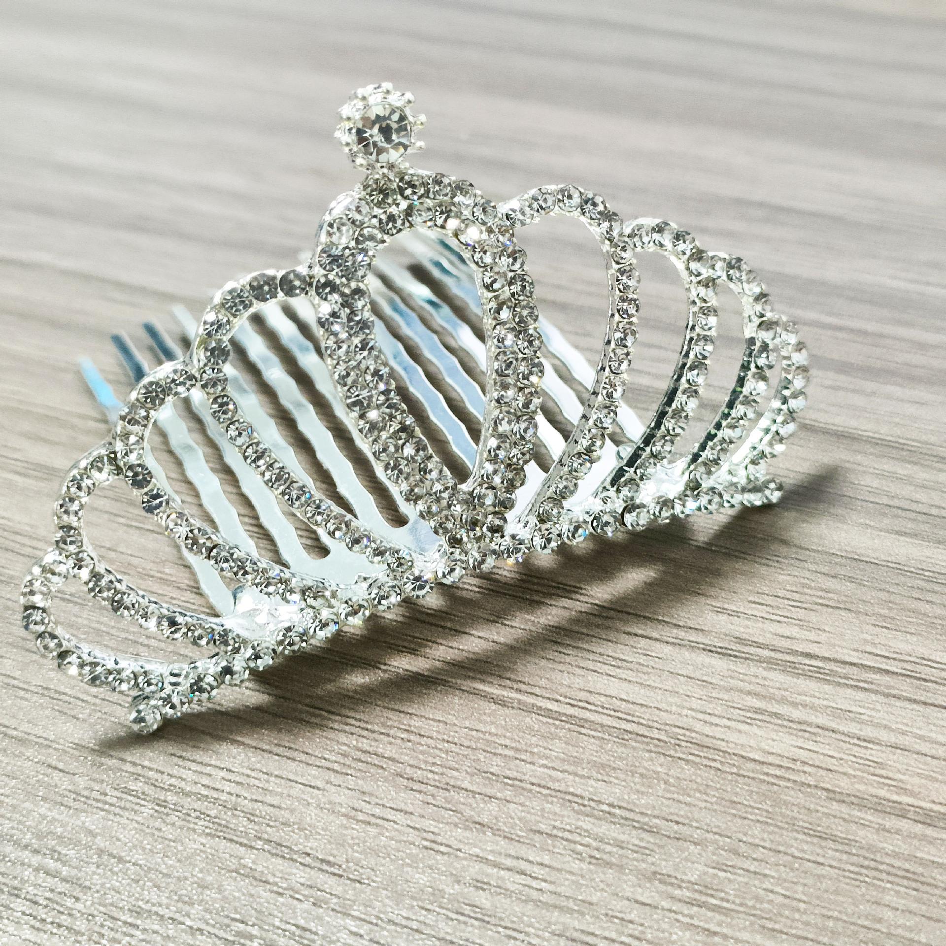 

Korean Children s Crown Comb Accessories Girls High End Crown Korean Version Princess Birthday Rhinestone Hair Accessories