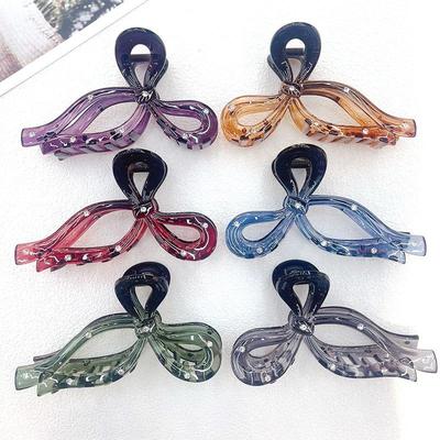 High-End French Transparent Bow Claw Clip: Versatile Girlish Heart Shark Hair Accessory