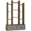 12 Shelf Storage Unit, with Drawers - Brown