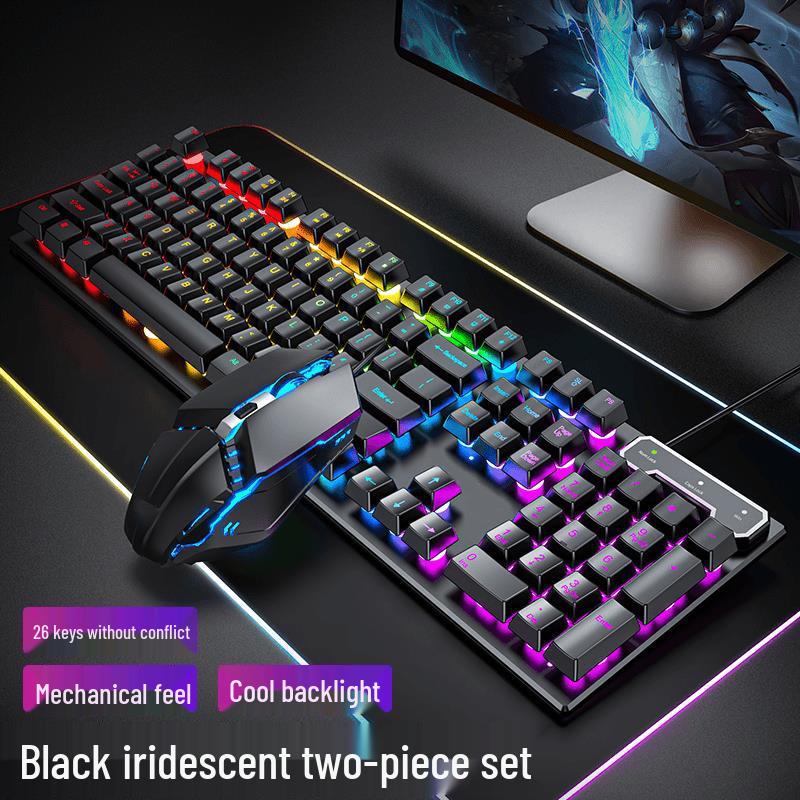 Mechanical Feel K2 Wired Keyboard and Mouse Set for Esports, Office, and Gaming.