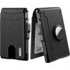 Carbon Fiber Airtag Wallet for Men - Large Capacity Long Card Holder with Flip Cover, Metal Card Case, Multiple Card Slots, RFID Blocking