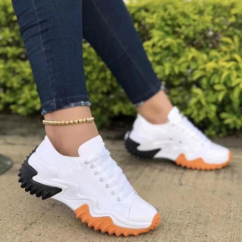 Nové prodyšné vulkanizované boty Ženy Ležérní Tenisky na platformě Léto Silný spodní díl Nízký top Velké plátěné boty pro volný čas