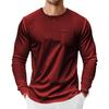 Mens Long Sleeve Henley Shirt Loose Fit Pocket Tee For Spring Autumn