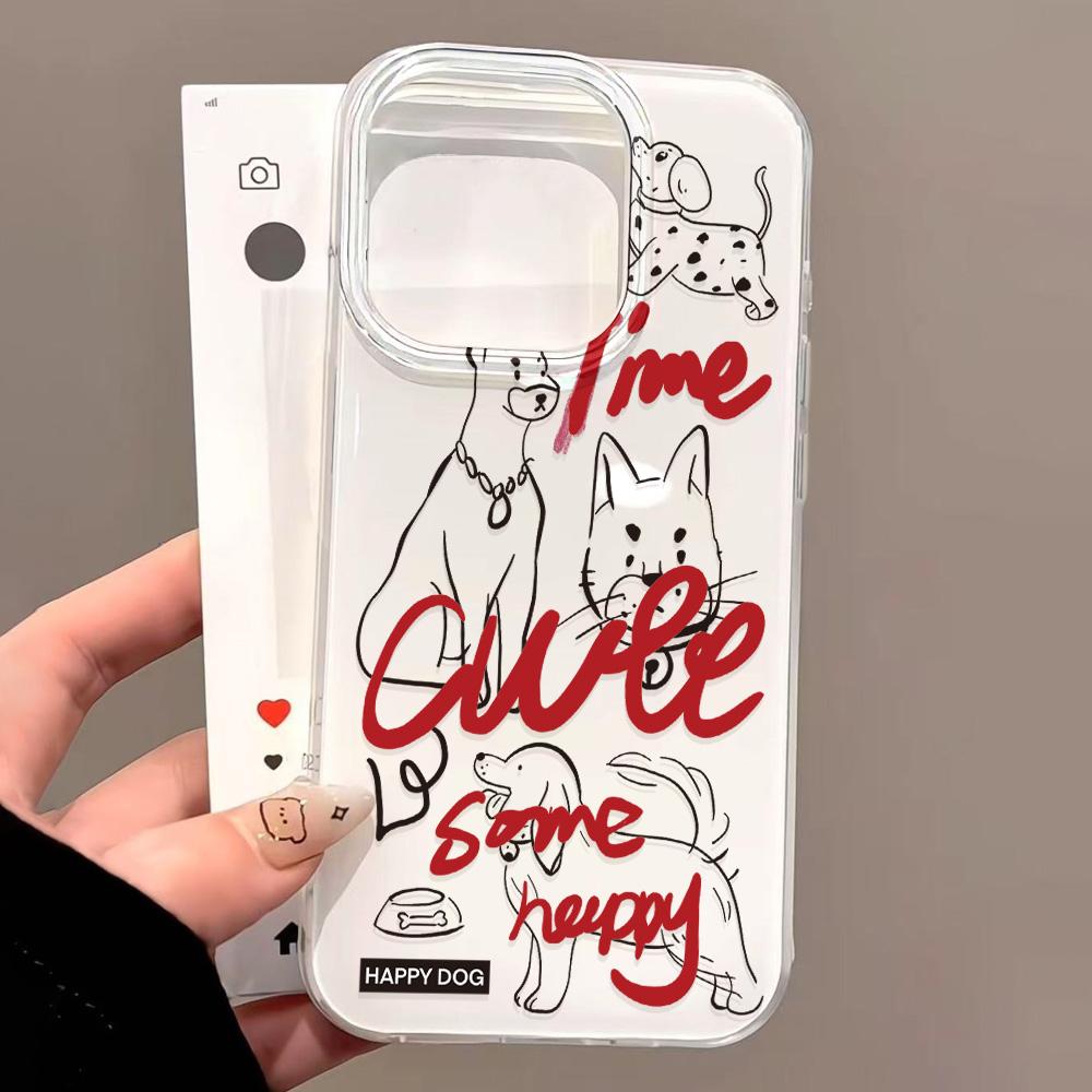 Painted Phone Case for iPhone 12 13 15 16 iPhone 16 12 13 14 15 Pro  14 15 16 Pro Max Coverage Shockproof Anti-Fingerprint Fresh Style Protective Case