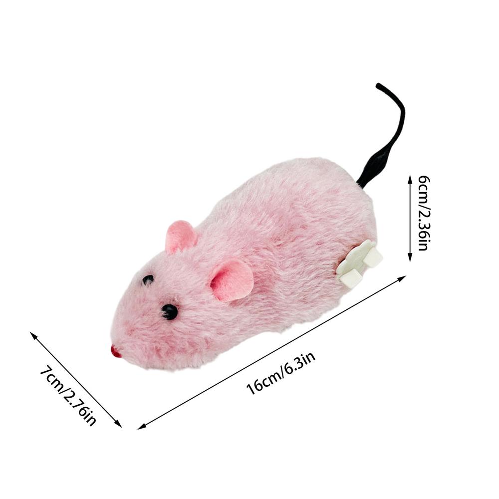 Cat Mice Toys Wind up Indoor Cat Plush Mouse Hunting Toy Plush Mice Pet Toys Clockwork Mouse Running Toy Realistic Mouse