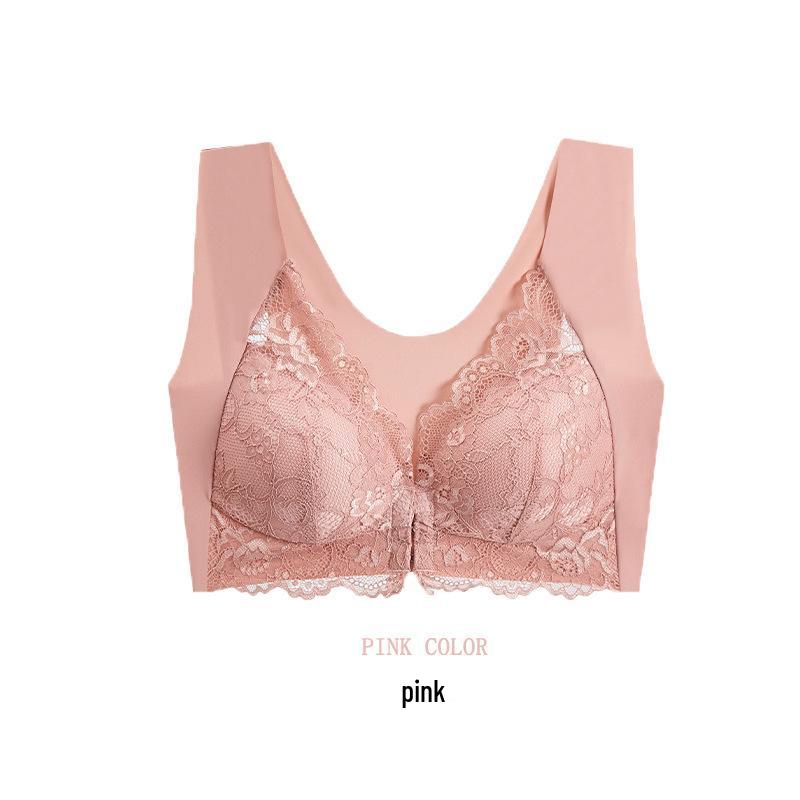 Plus Size Front Closure Lace Bra - Lifting & Wireless Seamless for Women