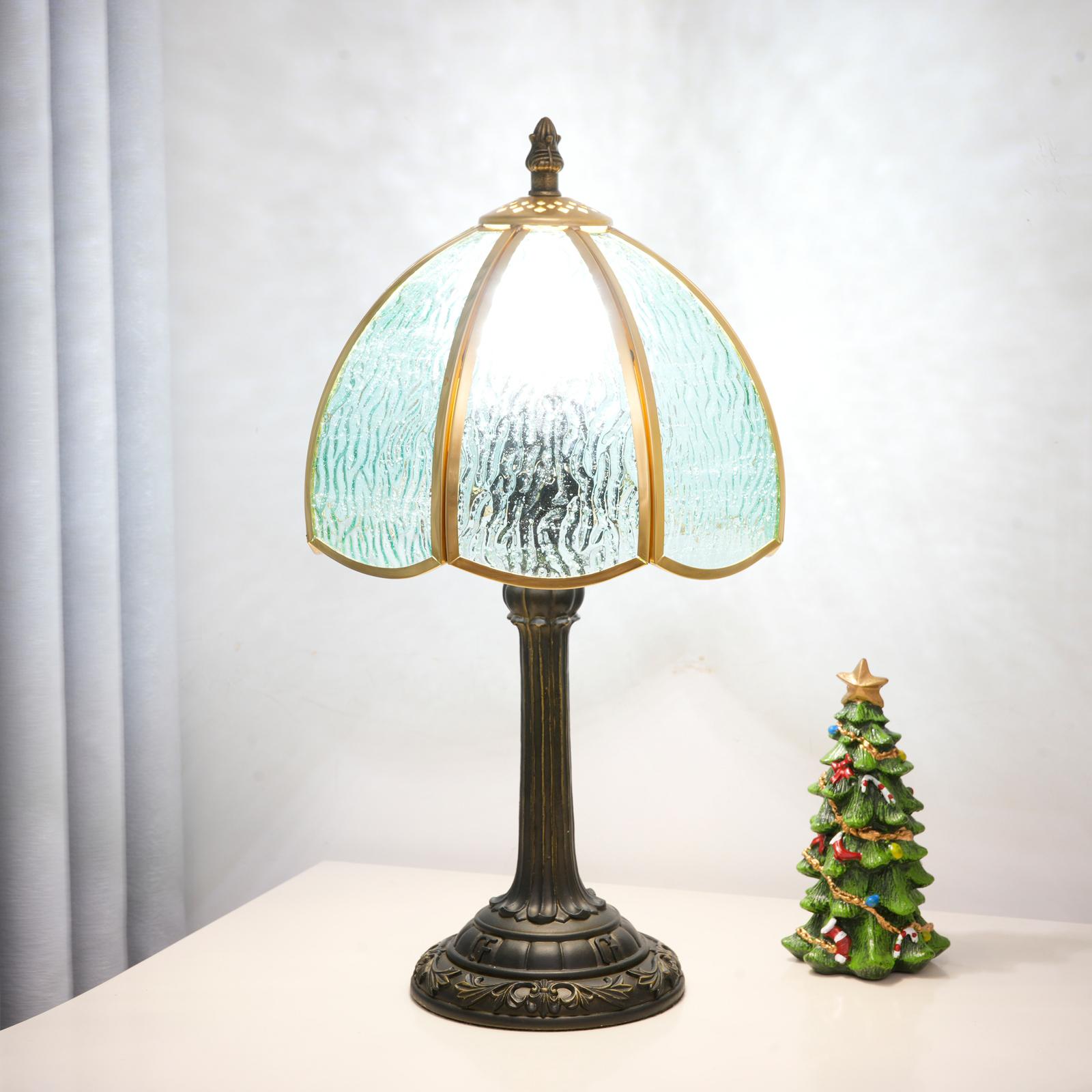 

Modern Glass Shade Lamp with Bronzed Base 8-Inch Home Decor Desk Lamp with Four-leaf Clover Design for Indoor Lighting EU Plug светло-зеленый