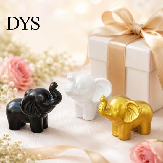 Decorative Desktop Accessories Mini Resin Elephant Figurine, Good Luck Statue Tabletop Decor, Compact Animal Figures for Study Small Ornament