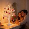 24 LED Valentine Tree Romantic Glow Birch Decoration with Timer  For Home Party LED Lamp Light Tree with 18 Heart Ornaments