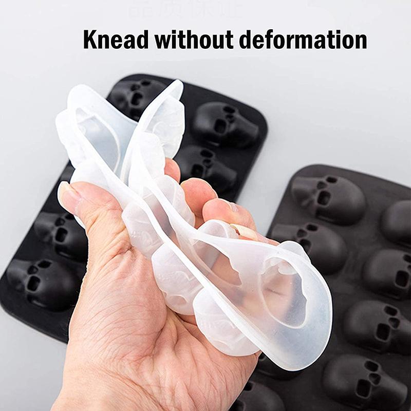 Silicone Ice Cube Tray 3D Silicone Ice Cubes Great for Whiskey Cocktails and Any Drinks 10 Compartments