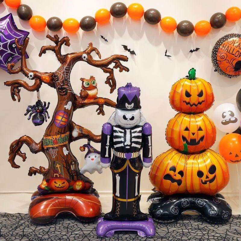 Halloween Window Decorations 4D Standing Witch Tree Pumpkin Balloons Large Toys