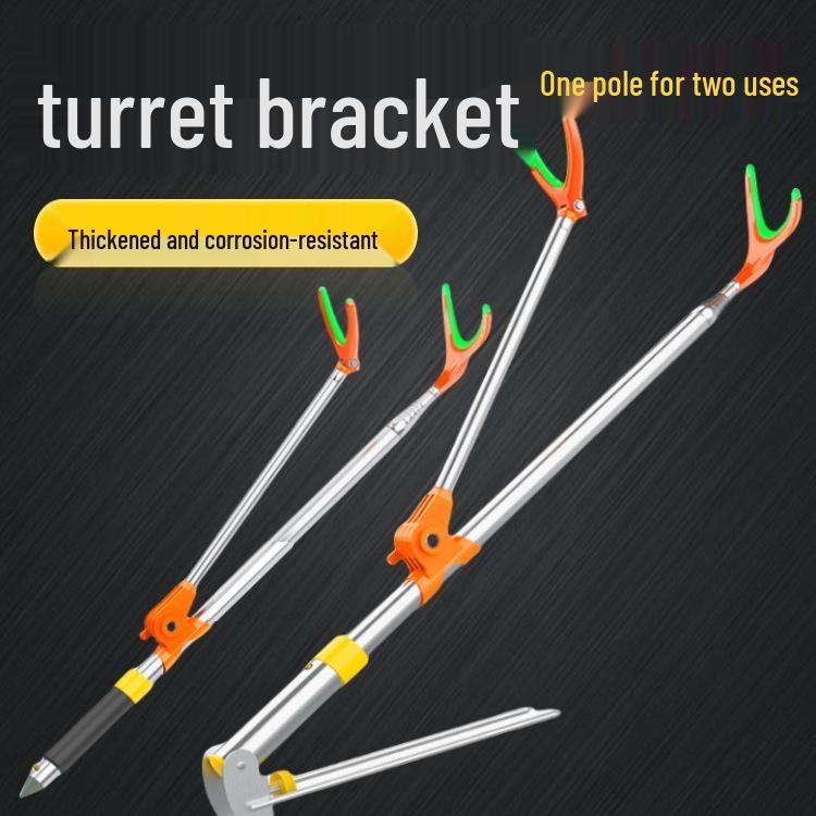 Двойной держатель для удочек из нержавеющей стали с грунтовым колышком 1.5m