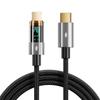 6A Transparent Type-C Data Cable, 100W Super Fast Charging, Compatible with Huawei, Xiaomi, and Apple Devices.