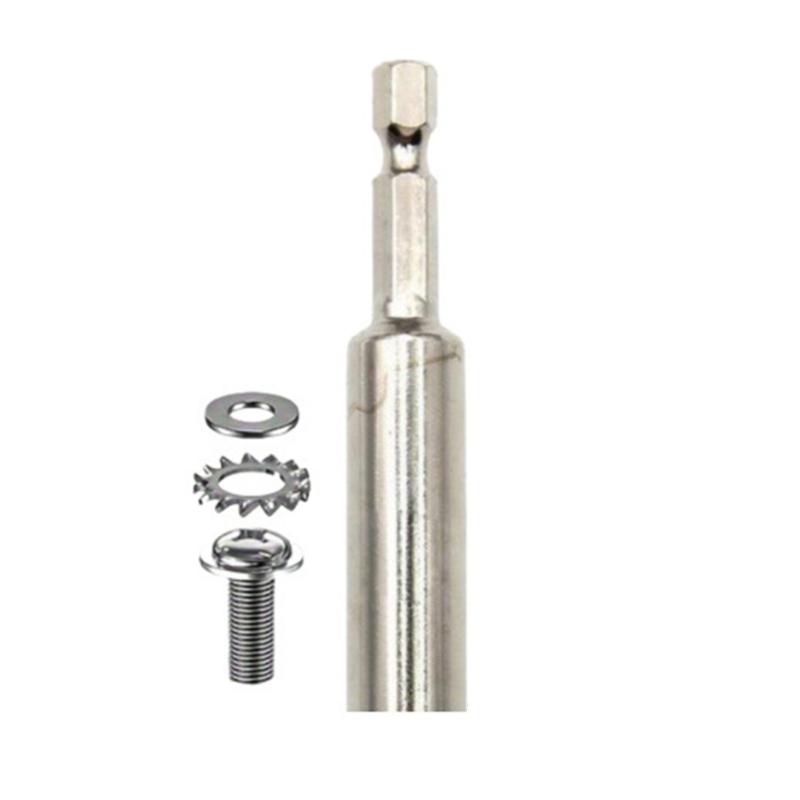 

Quick Connecting Carbon Steel Hexagon Shank Rod with Screw and Washer Easy Sawing Blade Installation for Power Drills 60mm