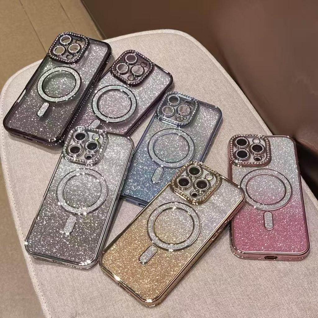 Glitter Magnetic Wireless Charging Case for Apple iPhone 17 Pro Max/16/15/14/13