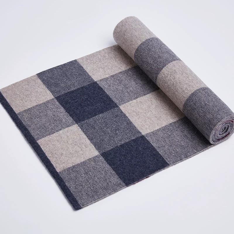 Gentlemen 100% Pure Wool Scarf For Men Birthday Gift Winter Warm Scarf 180*30Cm