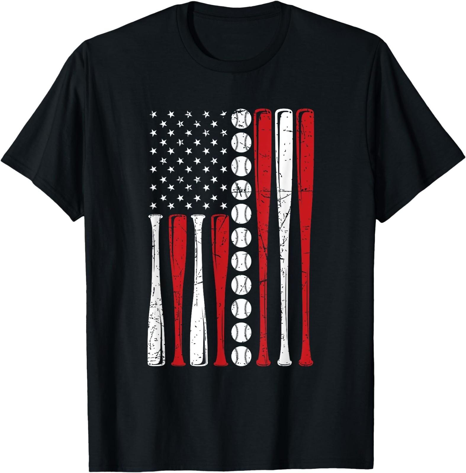 US American Flag Vintage Baseball Flag 4th of July T-Shirt XXXXL