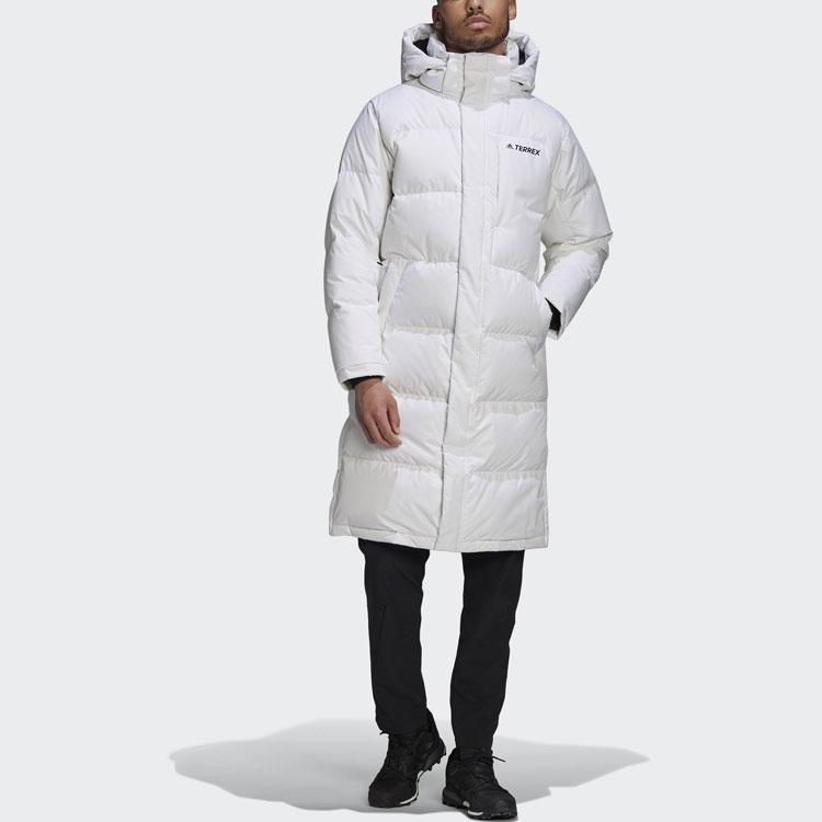 Adidas Outdoor Casual Sports Hooded Down Jacket Men Outerwear White GE9875