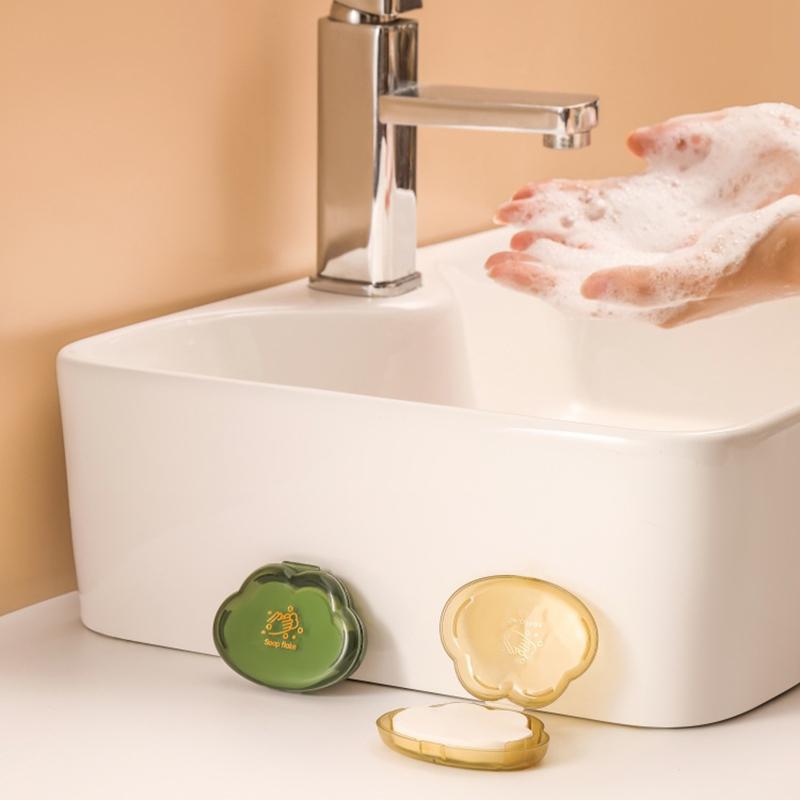 50 Stück Einweg-Seifenpapier, tragbare Reise-Seifenblätter, kreative Wolkenform, duftende Scheibe, Taschenseife, Mini-Handwaschbox