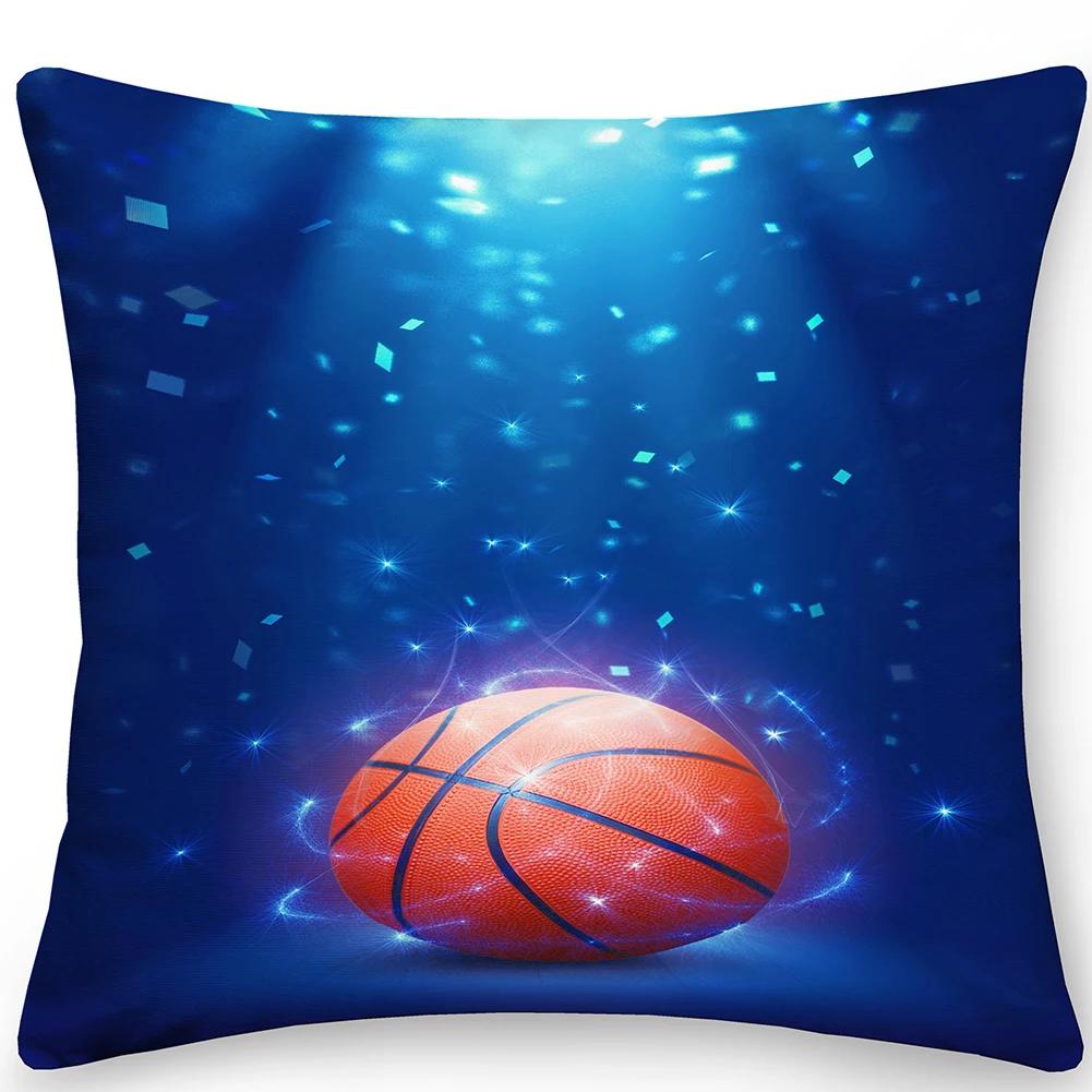 Pillow Football Basketball Office Sofa  Home Decor Double Sided  Cover Square Cushion