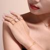 Exquisite Niche Zirconium Titanium Steel Jewelry Set: 18k Gold Plated Ring, Bracelet, and Temperament Necklace.