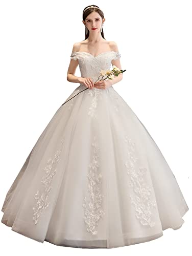 

[Housaku Co., Ltd.] Свадебное платье, А-силуэт, С открытыми плечами, Шнуровка, Многоярусная юбка, Цветочная вышивка, Свадебное, Концерт, Ведущий, Выступление, Пе