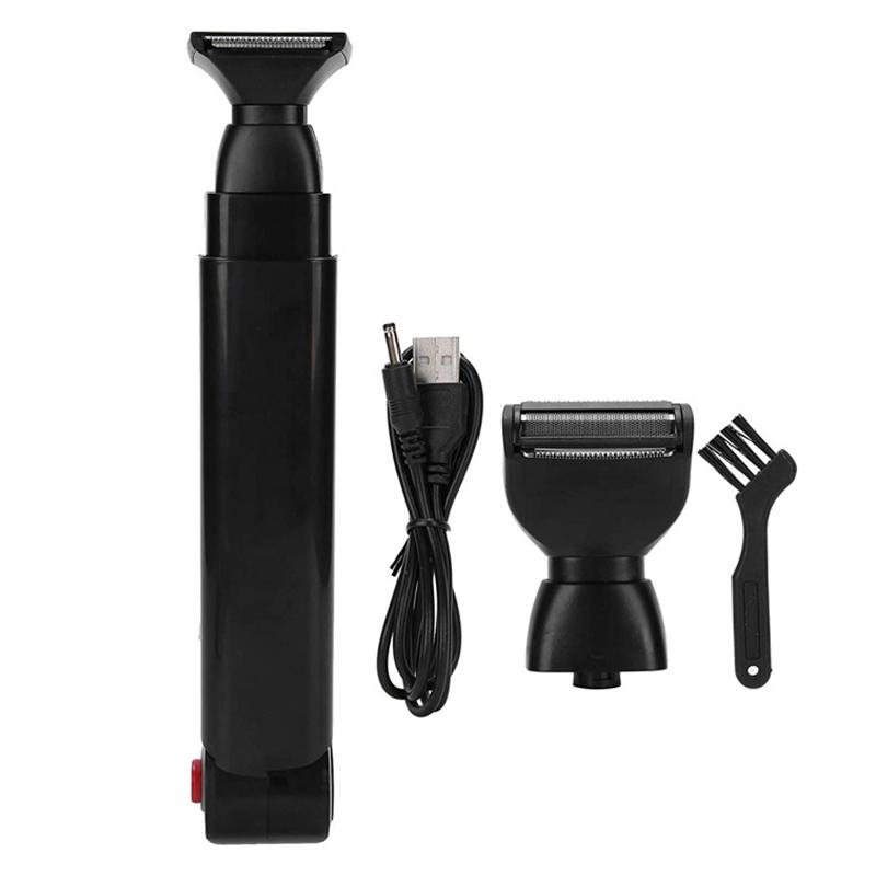 Electric Back Shaver 2 In 1 Facial Hair Trimmer Razor Rechargeable Foldable Handle Back Hair Removal Men Body Groomer