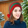 Christmas Hat Knitted Hat With Red And Green Stripes And Fur Ball Long Tail Hat Christmas Hat Old Man Hat