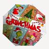 Umbrelă Automată cu Tematică Grinch, Ușoară și Portabilă, 8 Nervuri, Perfectă pentru Călătorii în Aer Liber, Zile de Naștere, Crăciun, Cadouri.