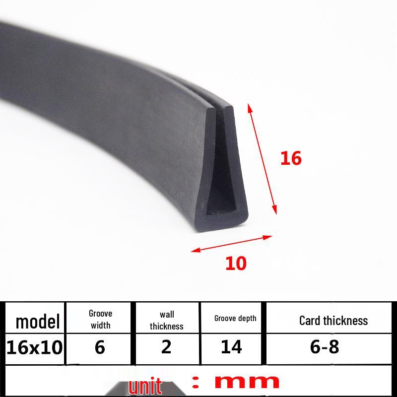 U-Shaped Rubber Anti-Collision Edge Seal Strip for Glass and Steel Plates