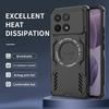 For POCO F6 Pro Mecha Heat Dissipation Four Corners Air Cushion Anti-Drop Powerful Magnetic Non-Charging Phone Case