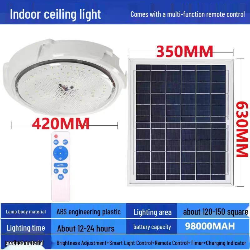 LED Solar Ceiling Light for Bedrooms, Living Rooms, Indoor and Courtyard Spaces - One-to-Two/Three/Four/Five/Seven Light Options
