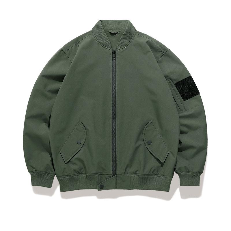 

Куртка-бомбер однотонная, новая весенне-осенняя, модная, свободная, ретро, американская рабочая одежда, бейсбольная куртка 3XL
