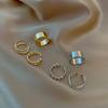 Minimalism Gold Color Round Geometric Finger Rings Set For Women  Classic Circle Open Ring Joint Ring Female Jewelry