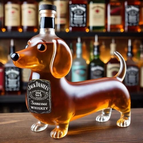 XVVX Whiskey Decanter Figurine, Dachshund Dog Wine Bottle Statue, Unique Animal-Shaped Whiskey Decanter, Funny Gift for Whiskey Lovers, Home Bar Acces
