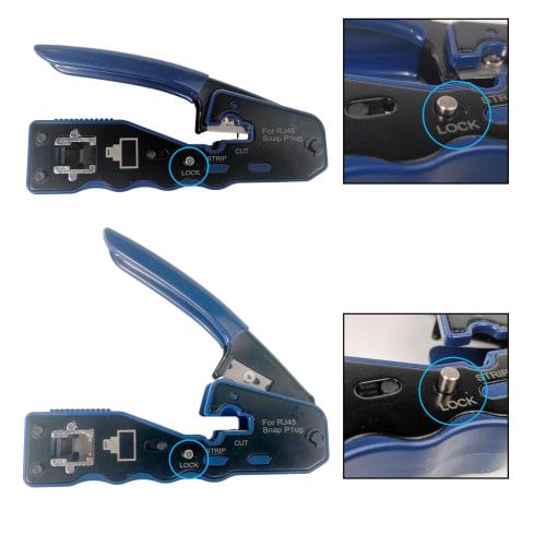 HFS(R) RJ45 Crimping Tool for Through-Type LAN Connectors, CAT6A/CAT6/CAT5E Connectors, Compatible with Telephone Cables