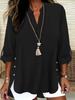 Plus Size Women's V-Neck Loose Top - New Spring/Autumn 2025 Arrival