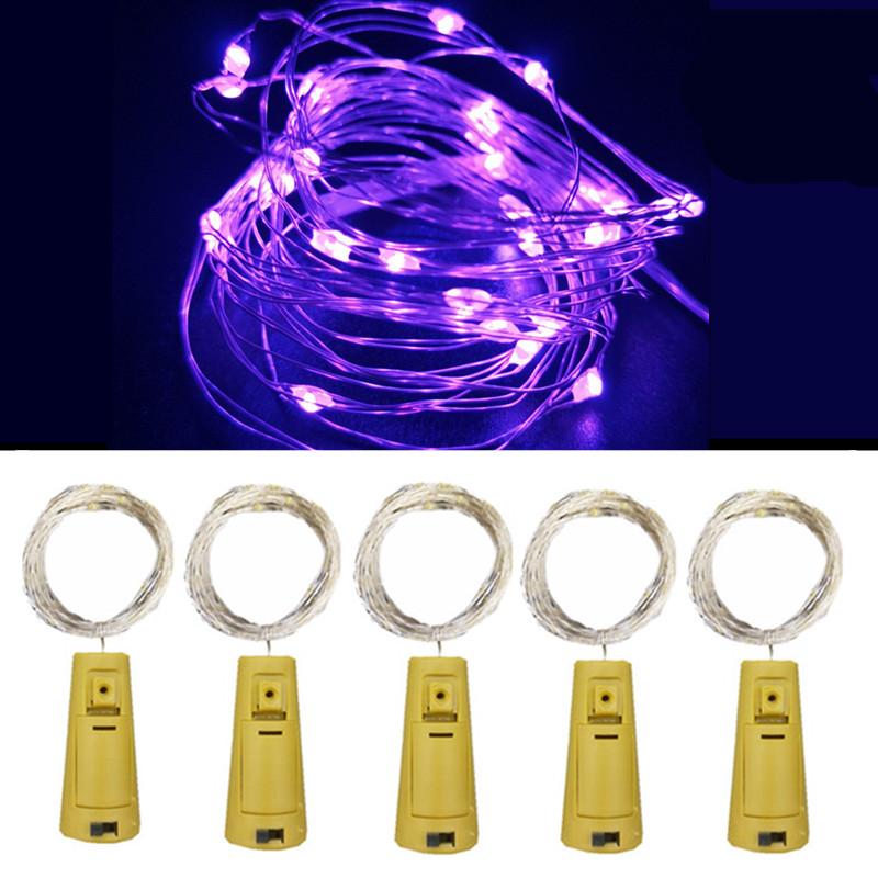 

6pcs 20led Wine Bottle with Cork Bottle Led String Fairy Lights Battery Cork for Party Wedding Christmas Halloween Bar Decor 2m 20led