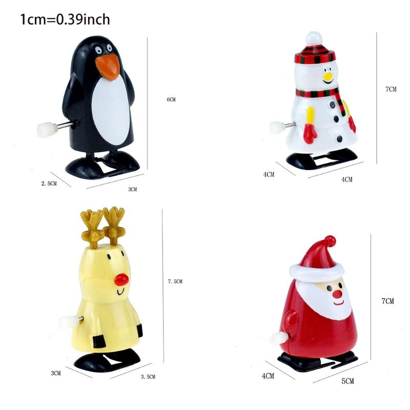 3inch Xmas Clockwork Toy Lovely Winding Toy for Baby Early Learning Education Fine Motor Skill Toy for Kindergarten Kids