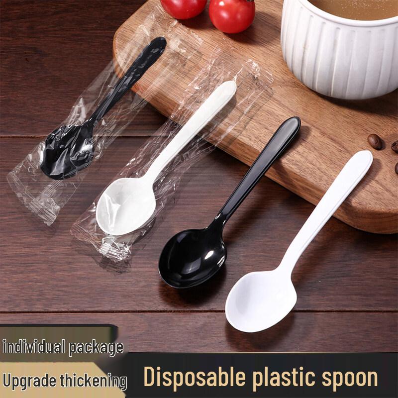 ZISIZ Disposable Plastic Ice Jelly Spoon