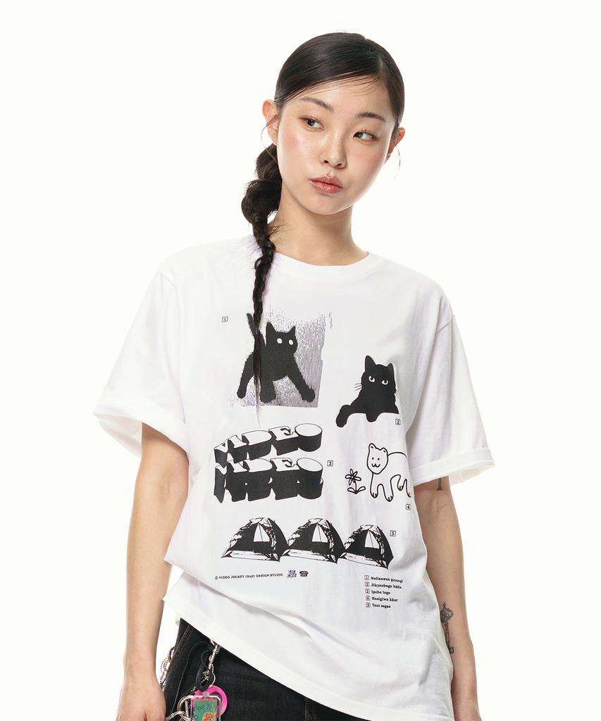 VIDEO JOCKEY Instant Hipster T-Shirt [White]