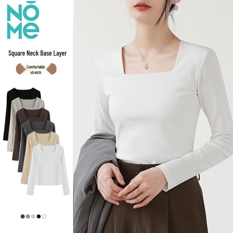 NOME Women s Square Neck Long Sleeve T-shirt 2XL
