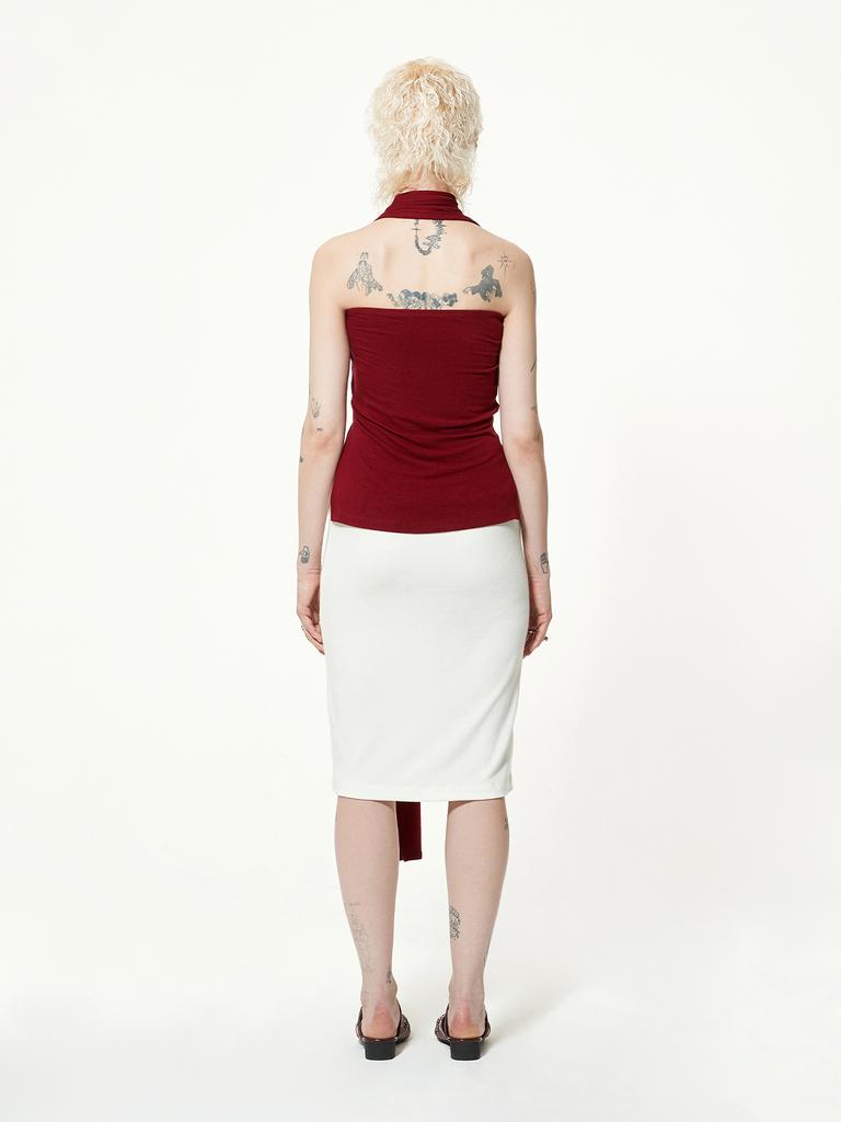 Okak Deriya-Eyelet Skirt (White)
