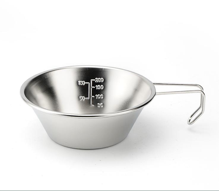 Outdoor Camping Bowls 304 Stainless Steel Snow Pull Bowl Folding Multifunctional Picnic Camping Tableware