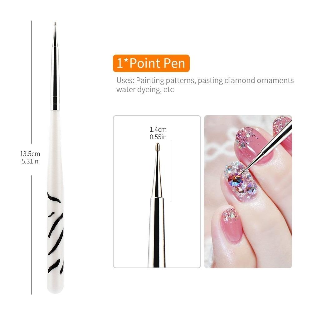 8pcs/Set Nail Art Pens 3D Drawing Carving Pen Nail Brush for Nails Panting Nail Art Brush Pen Kit