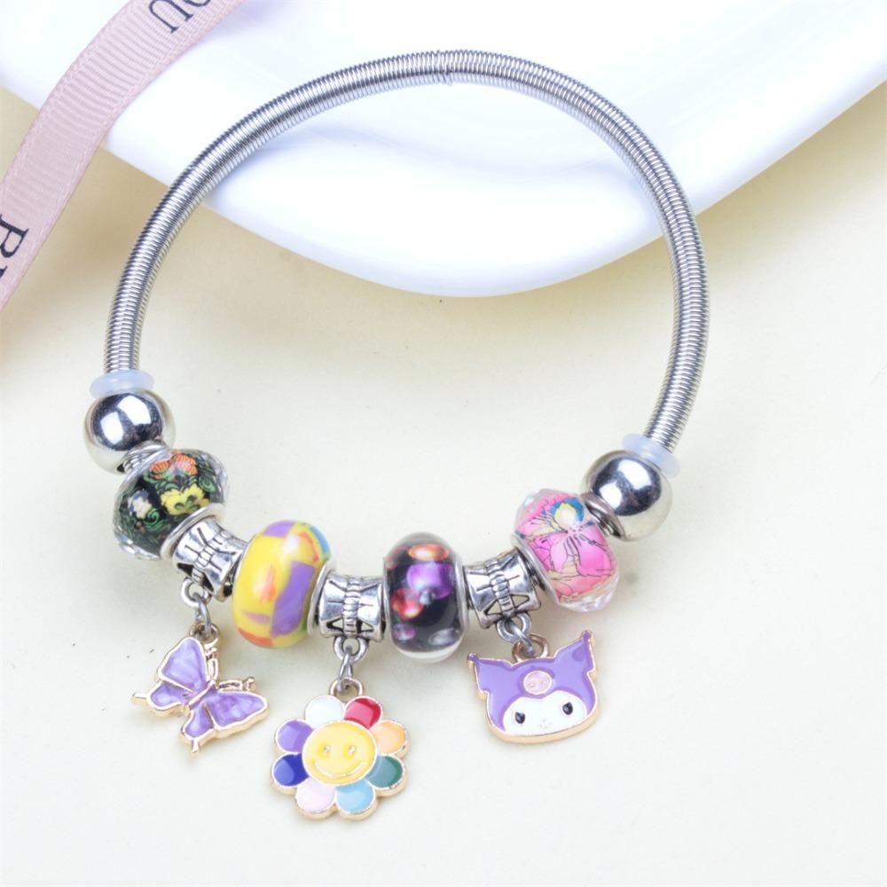 Beaded Bracelet Bangle Multi Element Stainless Steel Copper Alloy Open Spring Snake Bone Chain