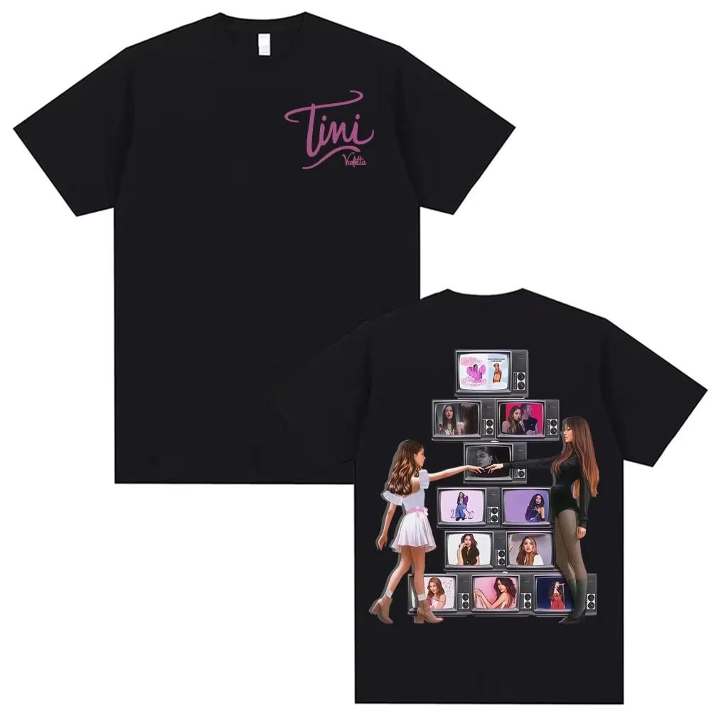 

Певица TINI STOESSEL La Triple T Futtura 2026 Тур Мерч Футболки Мужские Женские Харадзюку Хип-Хоп Готические Топы S